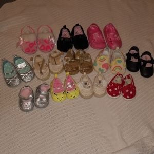 Lot of 12 baby girl shoes